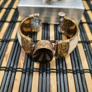 2 Vintage Gold and Silver Cuff Bracelet